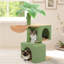 Arbre à chat 43 po pour chats d'intérieur, arbre à chat avec poteaux à griffer, 2 grands condos et hamac profond, arbre d'activités pour chatons
