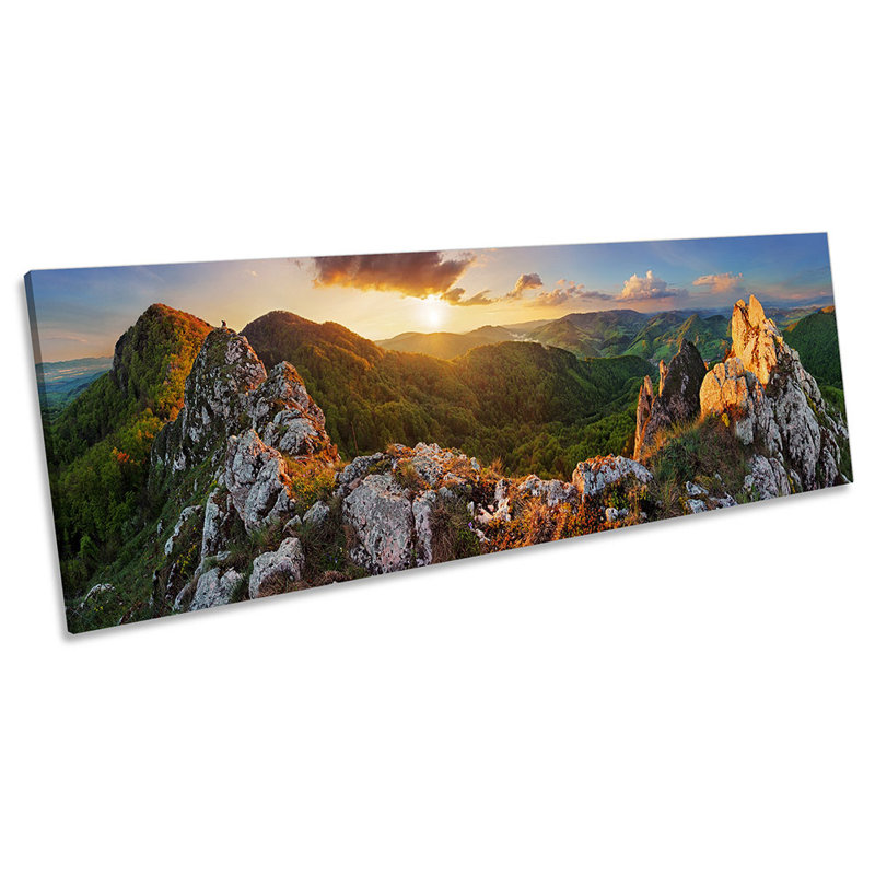 Landscape Mountains - Wrapped Canvas Panoramic Art Prints, 30.48cm H x 91.44cm W