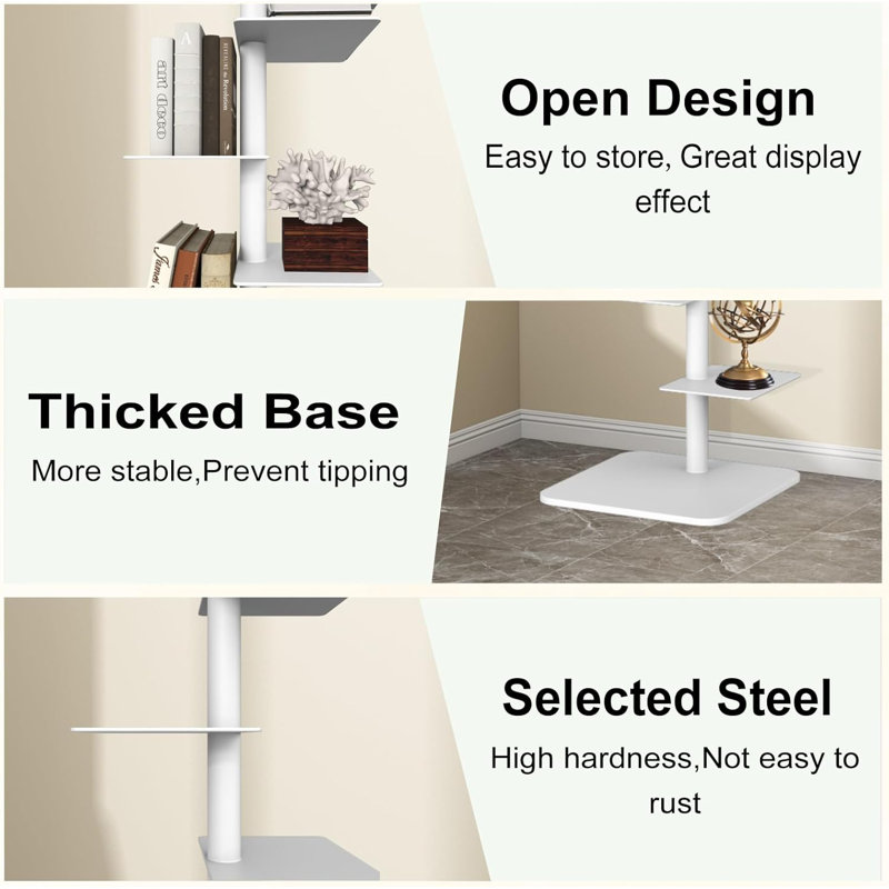 9 Tier Spine Bookshelf Tower, Adjustable Vertical Spine Book Tower Floor, Vertical Bookshelf For Study Room,Living Room,Office,Bedroom