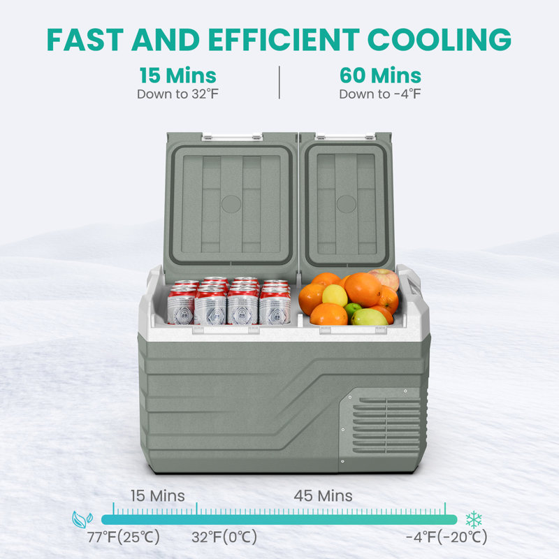 Alpicool 25qt Dual Zone Gray Portable Car Refrigerator