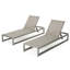 Chaise longue grise de 2 personnes, structure en aluminium et siège en filet ventilé, réglable pour un bain de soleil confortable
