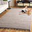 Tapis ivoire / noir en coton tissé à la main Abir-1143324503