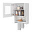 Élégante armoire murale de cuisine blanche avec étagère et support à serviettes