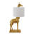 Resin Giraffe Table Lamp with Linen Shade-1702054713