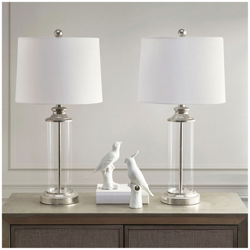 Ensemble de 2 lampes de table Clarity, Argent argent