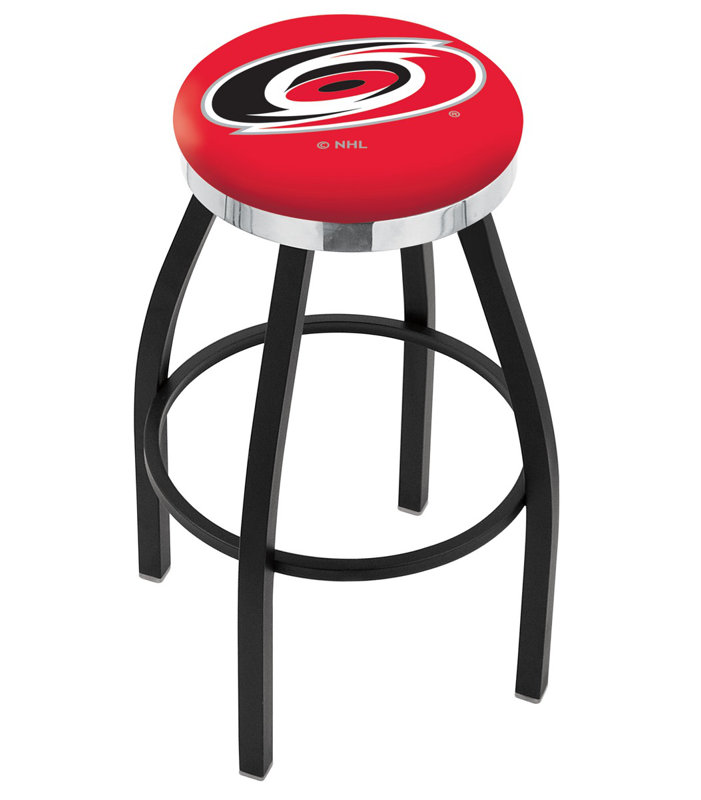 Tabouret de bar pivotant de 30 po NCAA, Chrome, Carolina Hurricanes