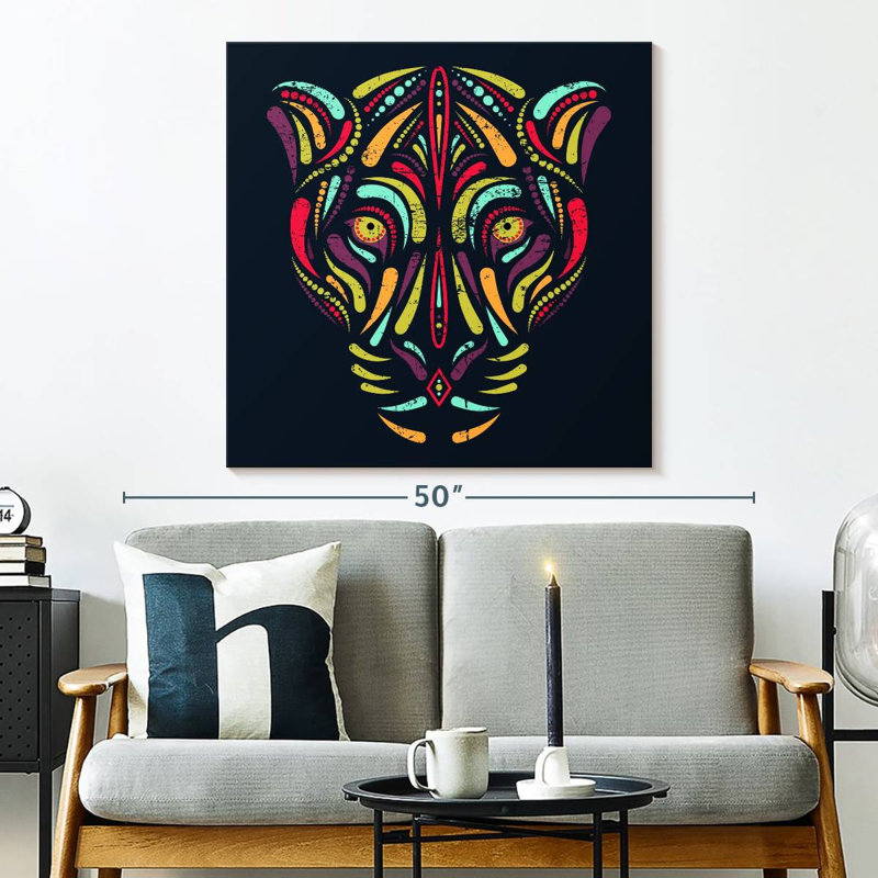 «Brampt Jaguar Face Abstract», H 33 po x l 33 po