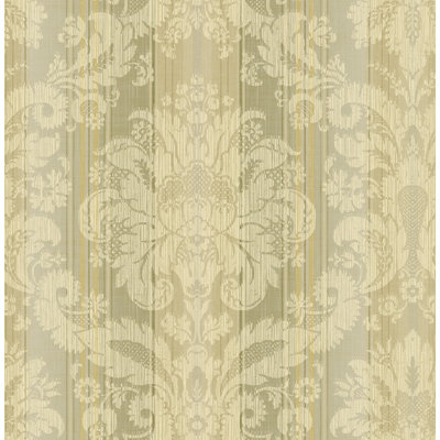  Papier peint à motif damassé rayé sans motif Designs Moss Okoro