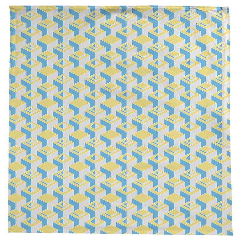 Nappe de gratte-ciels classiques, Bleu sarcelle / jaune / pêche