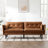 75.6" Convertible Faux Leather Futon Sofa Bed With Adjustable Armrests & Backrest For Living Room, Bedroom-380472840