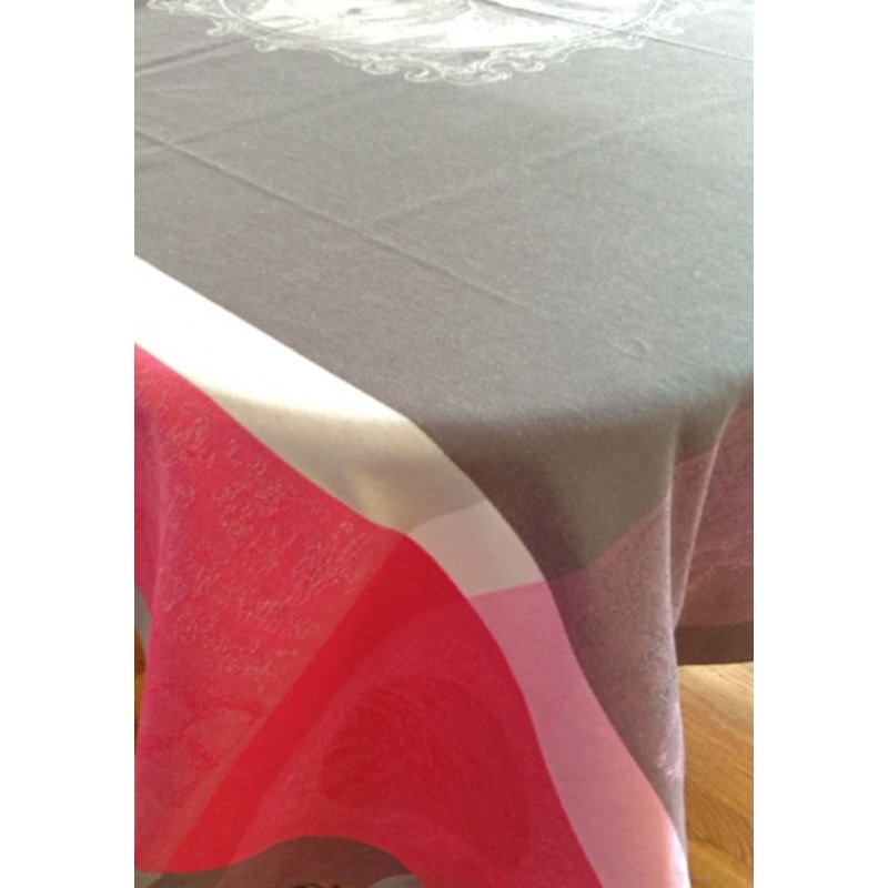 Barocos Tablecloth, 65" L x 65" W, Dark Gray