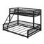 Lit superposé simple au-dessus du grand lit simple, structure de lit superposé en métal avec échelle et garde-corps, lits superposés amovibles pour les enfants-556000653