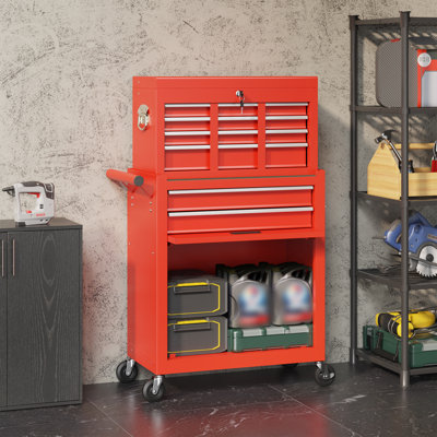 25'' W 8 -Drawer Steel with Wheels
