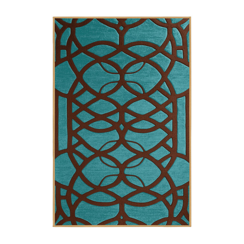 Tapis brun treillis lavable à la machine, Rectangle 7 pi x 9 pi