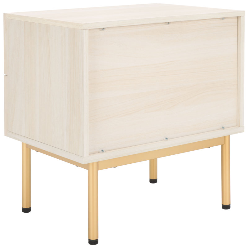 Casmira 21.65'' W Nightstand, Bleached White/Gold