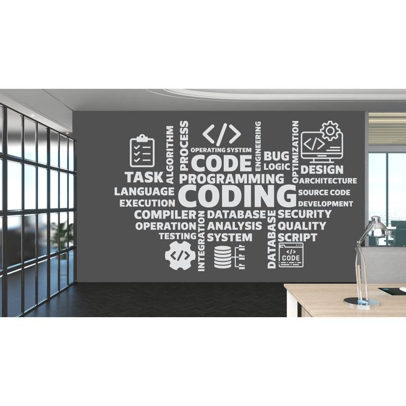 Autocollant de code code binaire, technologie vinyle Art mural, autocollant de carte de circuit imprimé, décoration murale de bureau, ordinateur il Decor bureau 479