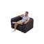 Ensemble de canapé moderne, canapé modulaire rembourré en similicuir 6 places avec conception touffetée à la main pure, 6 coussins, combinaison multiple pour le salon, brun foncé
