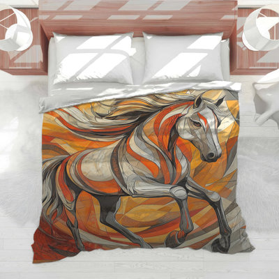 Édredon abstrait cheval de course