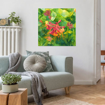 Art contemporain abstrait chèvrefeuille en fleur