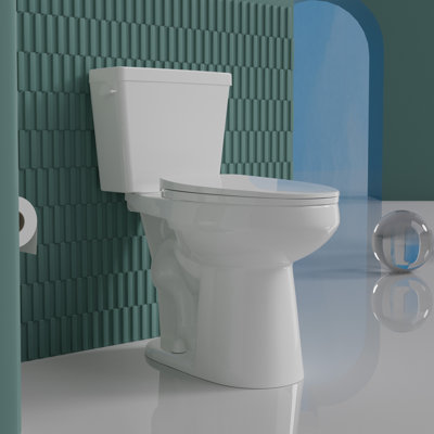 19" ADA Comfort Height Elongated Two-Piece Tall Toilet for Seniors, 1.28 GPF Tornado Single Flush, MAP 1000g