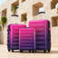 Valise extensible Hardshell 3 pièces avec roulettes pivotantes et verrou TSA léger 20 po 24 po 28 po, mauve et rose