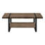 Table basse, accent, cocktail, rectangulaire, salon, L 48 po, métal stratifié brun, contemporain, moderne