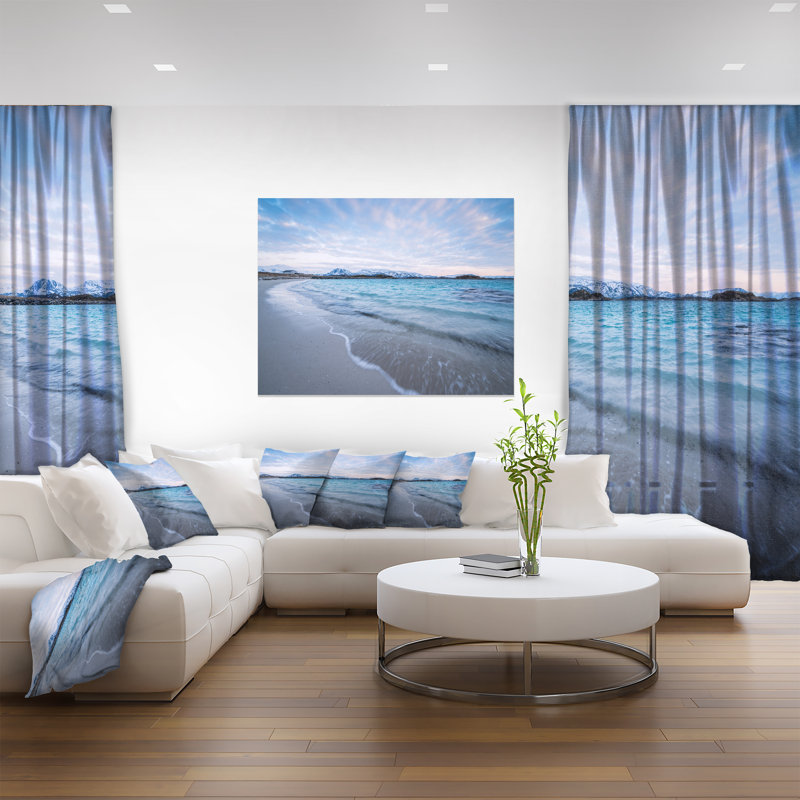 Coastal Waves Splashing Seascape Canvas Print, 20x12