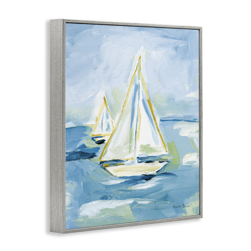  Setting Sail on Sea Giclee Art by Farida Zaman, H 30 po x l 24 po, Estampe numérique Farmhouse