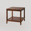 Table de bout en bois massif, table d'appoint à 2 niveaux avec tablette de rangement, table de chevet en bois, petite table basse de salon