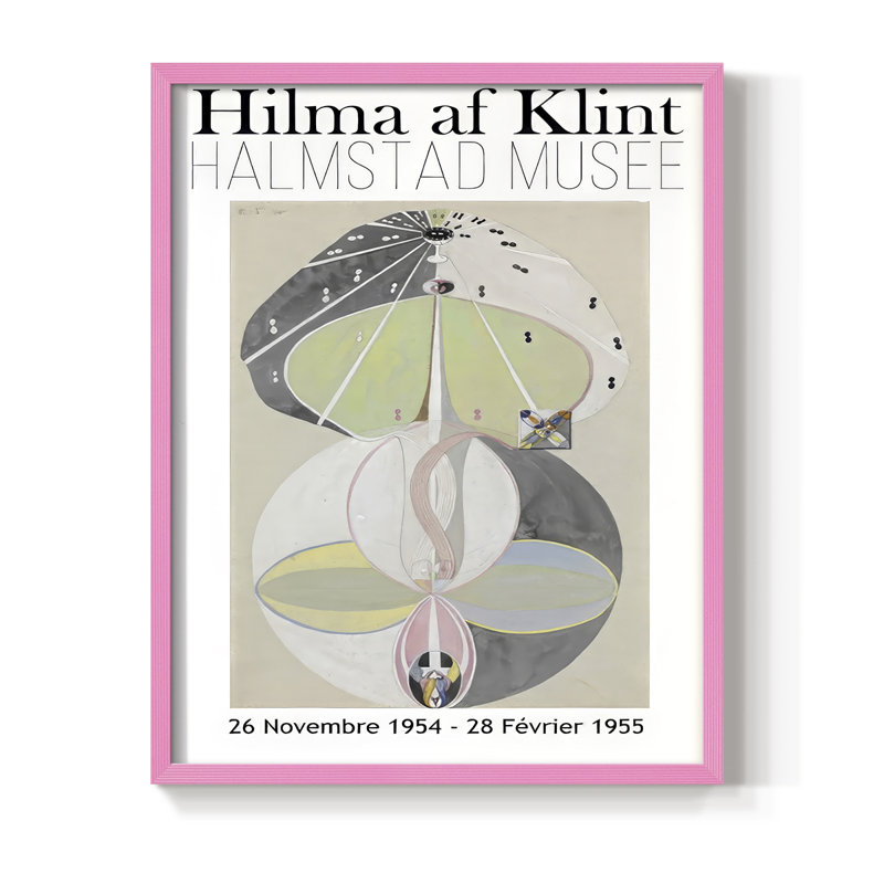 «Klint Museum Posters I», reproduction encadrée - bois massif, H 30 po x l 24 po, Encadré rose