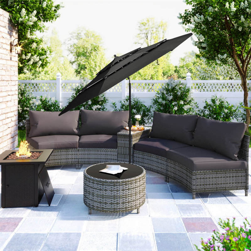 Khari 300cm Market Parasol, Anthracite