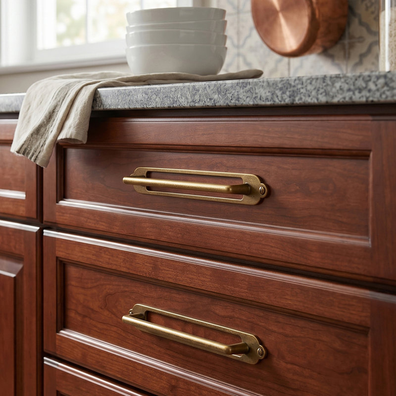 7.6'' Hole Center Classical Cabinet Bar Pull With G025 Backplate-Antique Brass, 7.6, Antique Brass