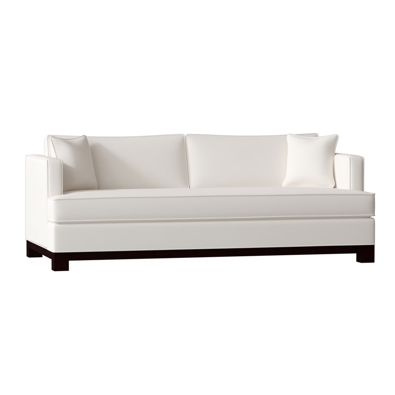 Canapé à accoudoirs encastrés avec coussins réversibles Cassidy, 60 pouces, Blanc Klein, Rouge