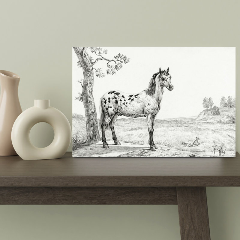 Art mural cheval rétro classique, H 18 po x l 12 po