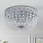 Luminaire encastré moderne en cristal en forme de bol 15 po à 4 lumières Ealie pour salon / chambre à coucher-2146537689