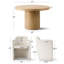 Ensemble de table de salle à manger pour 4 personnes avec table ronde unie et 4 chaises rembourrées en tweed-411248657-411248659