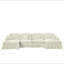 Canapé modulaire classique à 4 places modulaire en U avec accoudoirs évasés et volants amovibles, jupes plissées et pieds fuselés, canapé en nuage à assise profonde en chenille avec repose-pieds mobile-1103474386-1103474387