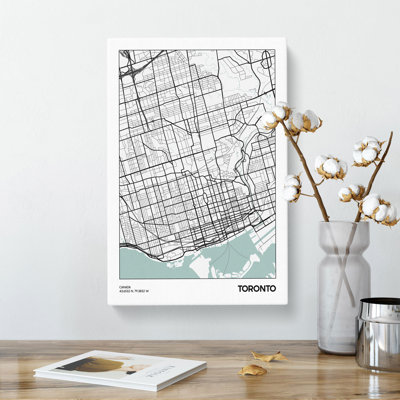 Map Toronto Canada - Wrapped Canvas