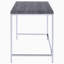 Bureau d'écriture rectangulaire gris et chrome patiné