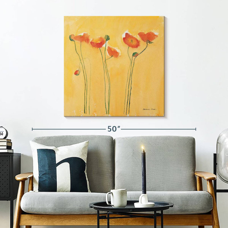 Harnek Cadmium Orange Poppies, 30" H x 30" W