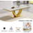 Luxury Marble Dining Table Set for , 68" Dining Room Table with Dining Chairs, White Dining Table with Faux Marble Top & Stainless Steel Pedestal, Large Dining Table and Chairs Set for Home Furniture-575716427-575716430-575716416