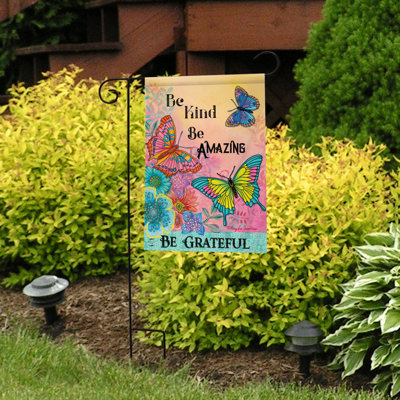 Be Grateful Butterflies Spring Garden Flag