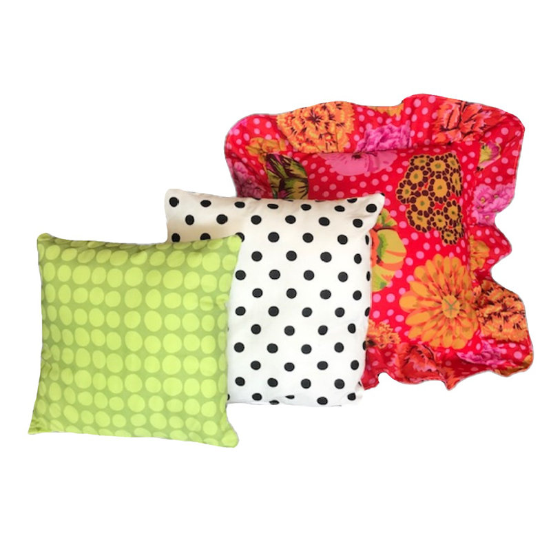 Tula Ruffled Cotton Reversible Throw Pillow