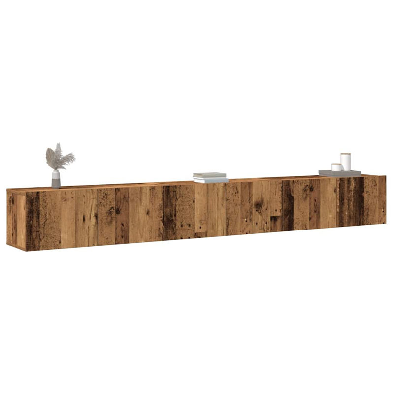 Alguno Unfinished TV Stand for TVs up to 24", Old Wood