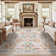 Soft Floral Beige/Pink Non-Slip Washable Area Rug