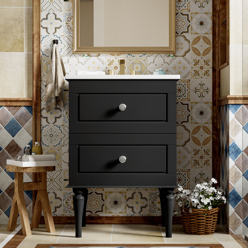 Meuble-lavabo 24 po avec lavabo en céramique