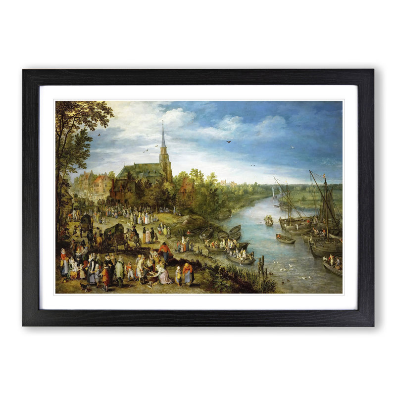 Parish Fair in Schell by Pieter Bruegel the Elder - Framed Print, 48cm H x 65cm W x 2cm D, Black Framed