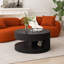 Table basse ronde de 31,5 po, table centrale moderne avec rangement, table basse à rayures verticales pour salon, chambre à coucher-1678900088-1687569586