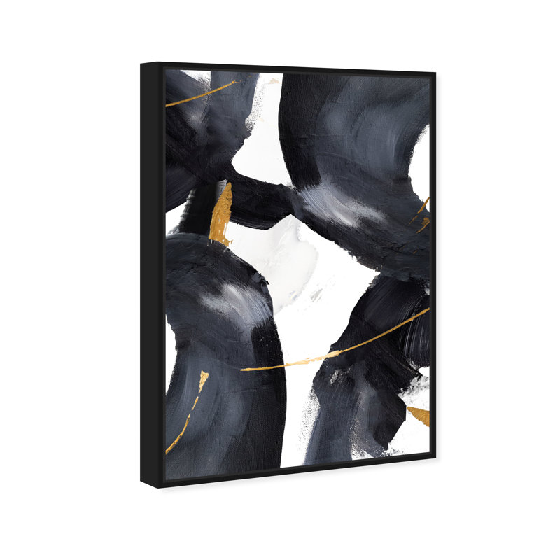 Amani 3 - Peinture sur toile, Toile avec cadre noir, H 15 po x l 10 po