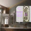 Armoire à pharmacie DEL 183 cm (L) x 91 cm (H) avec miroir, loupe grossissante x5, éclairage à intensité variable, traitement antibuée, prise GFCI, montage en surface ou encastré